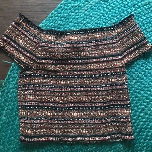 Mossimo - Off the Shoulder Fitted Crop Top